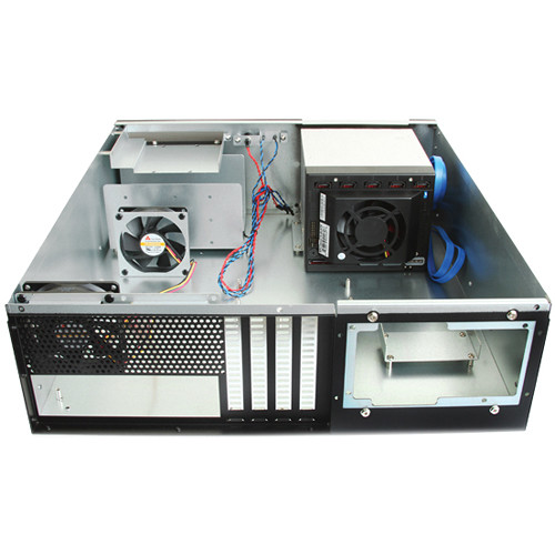iStarUSA D-350HB-T 3 RU Compact 5 x 3.5" Bay Hotswap microATX Rackmount Chassis (Blue HDD Handles)