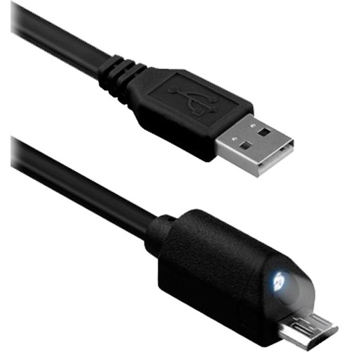 Naztech Micro-USB LED Charge & Sync Cable 6' (Black)