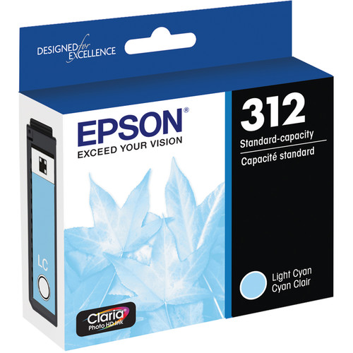 Epson T312 Light Cyan Claria Photo HD Ink Cartridge with Sensormatic