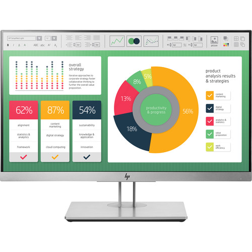 HP EliteDisplay E223 1FH45A8 21.5" 16:9 Full HD IPS Monitor (Silver)