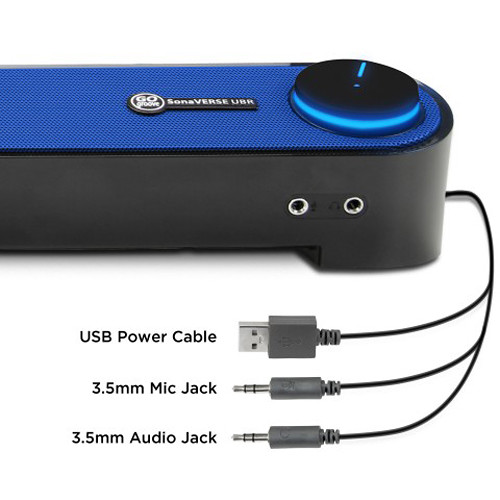 GOgroove SonaVERSE UBR USB-Powered Soundbar (Blue)
