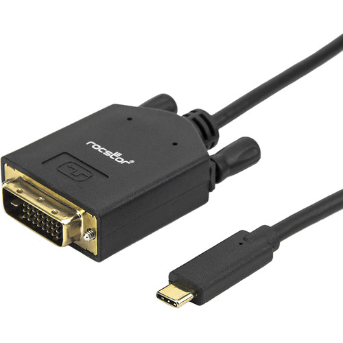 Rocstor Rocpro USB Type-C Male to DVI-D Male Cable (6')