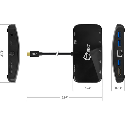 SIIG USB 3.0 Type-C Multifunction Mini Dock with Power Delivery