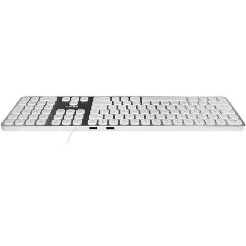 Macally Slim USB Wired Keyboard with 2 USB Ports