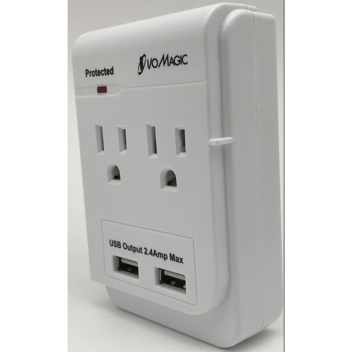 I/OMagic AC Power Surge Protector with Dual AC Outlets & USB Type-A Ports