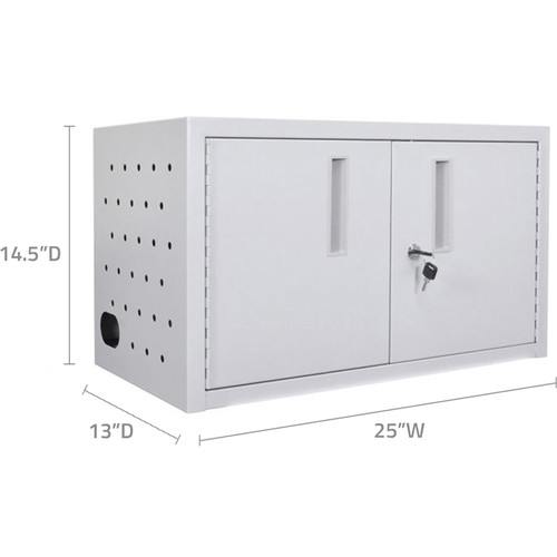 Offex 16-Tablet Wall/Desk Charging Station for Mobile Devices (Light Gray)