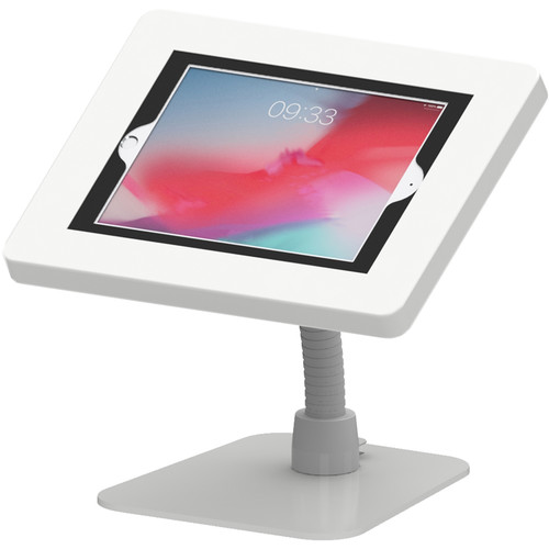 CTA Digital Premium Security Kiosk Stand with Gooseneck Tabletop Mount (White)