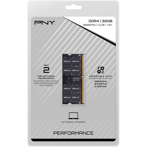 PNY Technologies 32GB Performance DDR4 2666 MHz SO-DIMM Memory Module