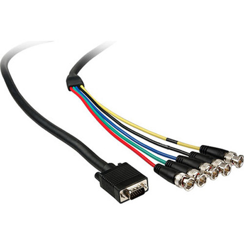 Comprehensive VGA 15-pin (HD15) Male to 5 BNC Cable - 6'