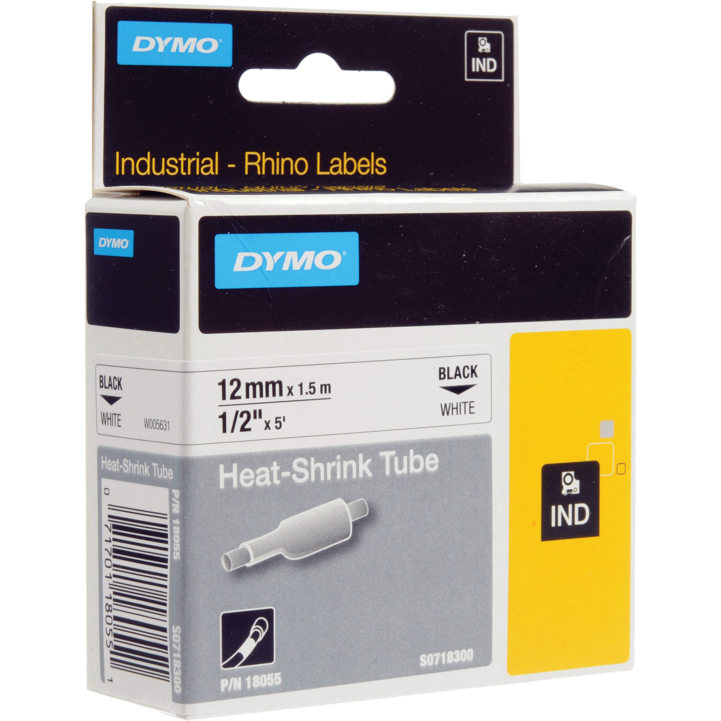 Dymo White 1/2" Heat Shrink Tubes