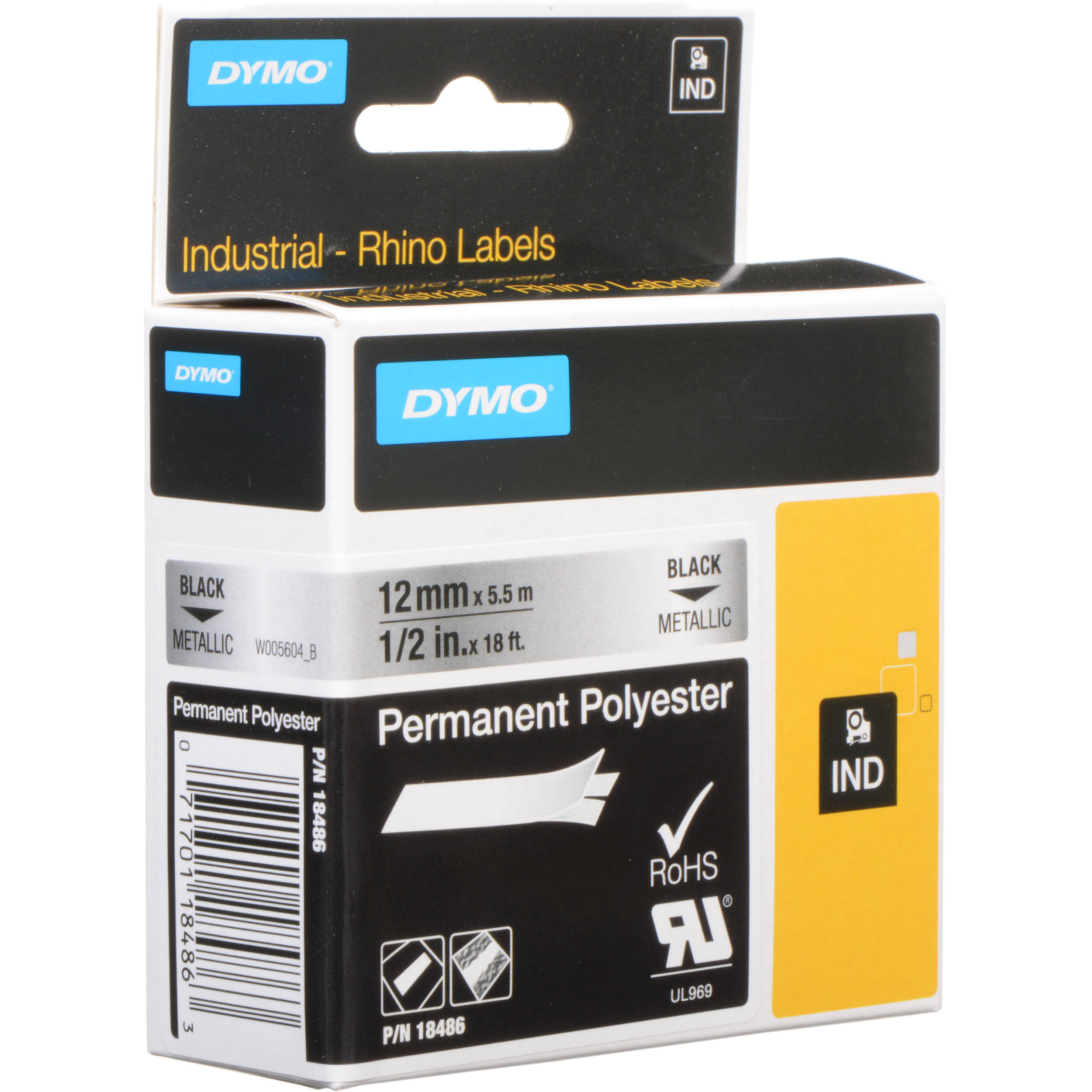 Dymo Metalized Permanent Poly Labels (1/2")