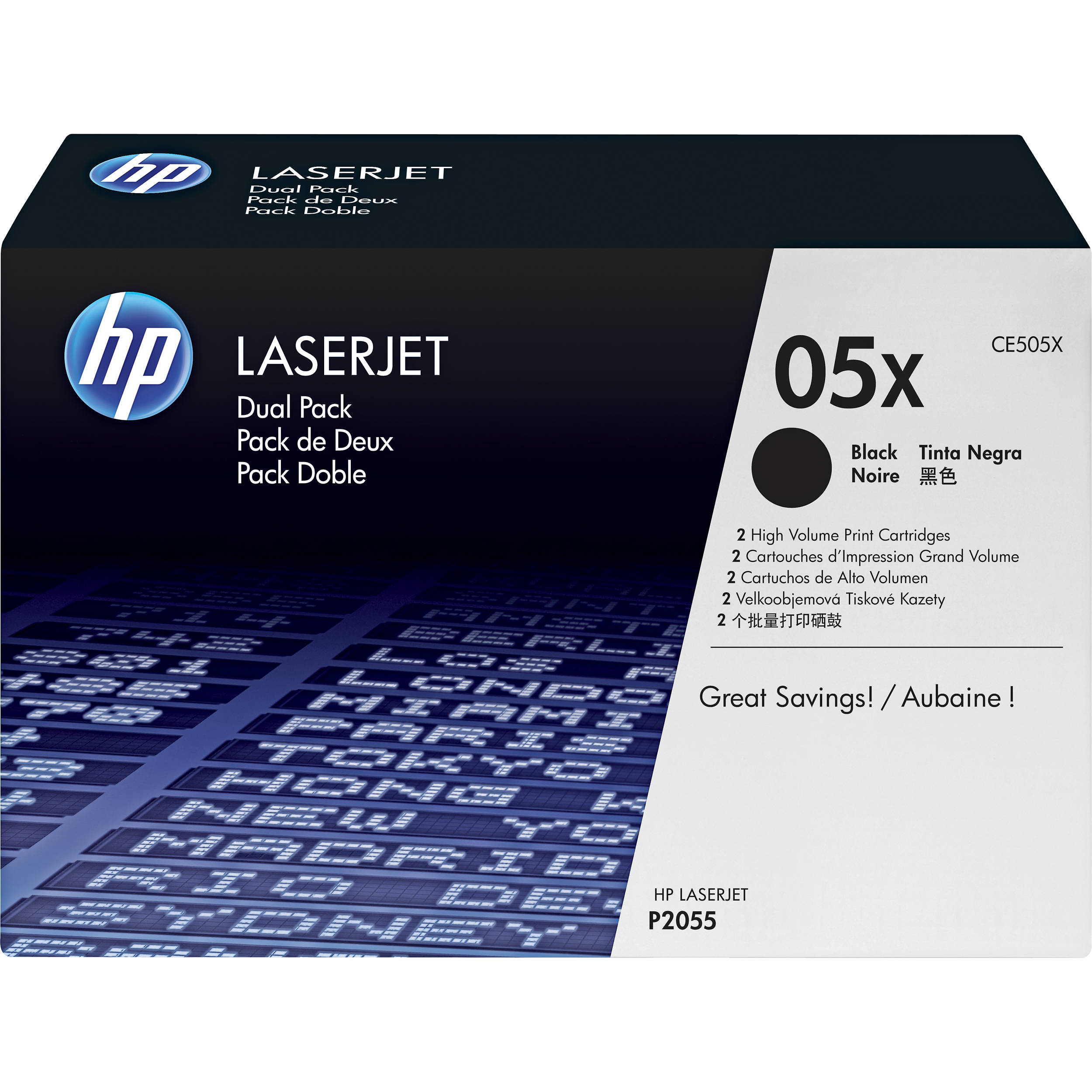 HP LaserJet CE505X Black Print Cartridge (Dual Pack)