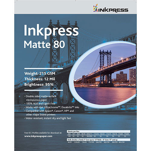 Inkpress Media Duo Matte 80 Paper (8.5 x 11", 50 Sheets)