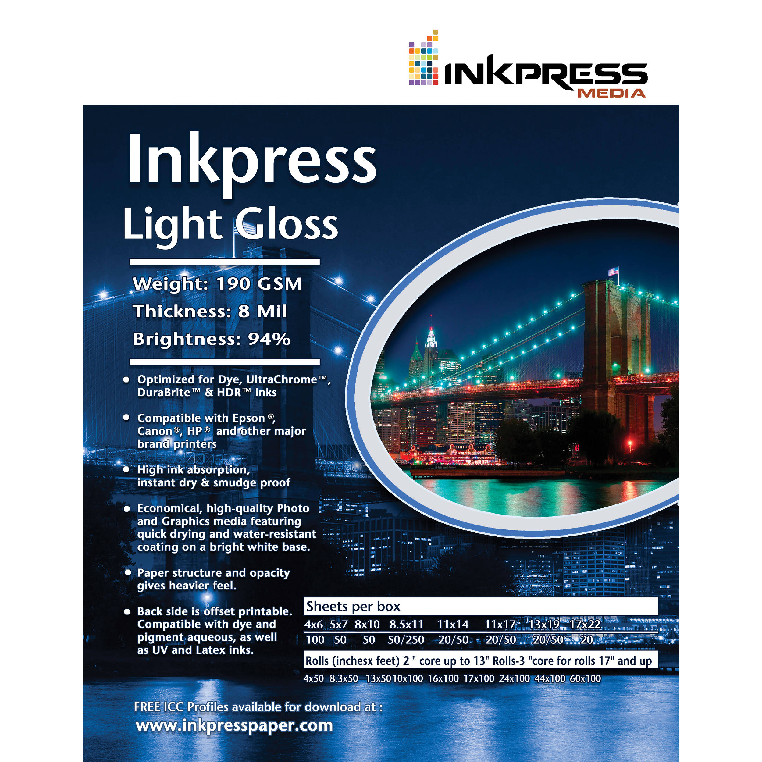 Inkpress Media Light Gloss (24.0" Roll)