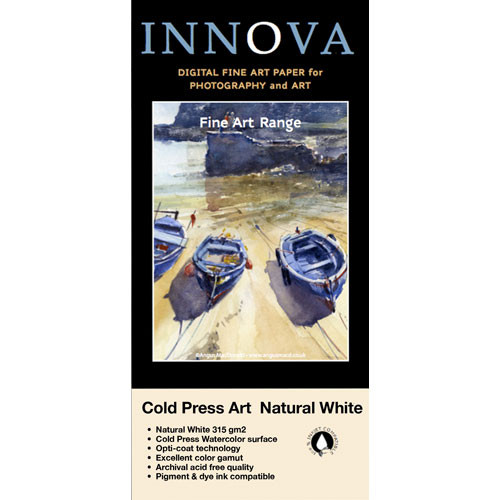 Innova Cold Press Rough Textured Natural White Paper for Inkjet (8.5x11", Letter, 25 Sheets)