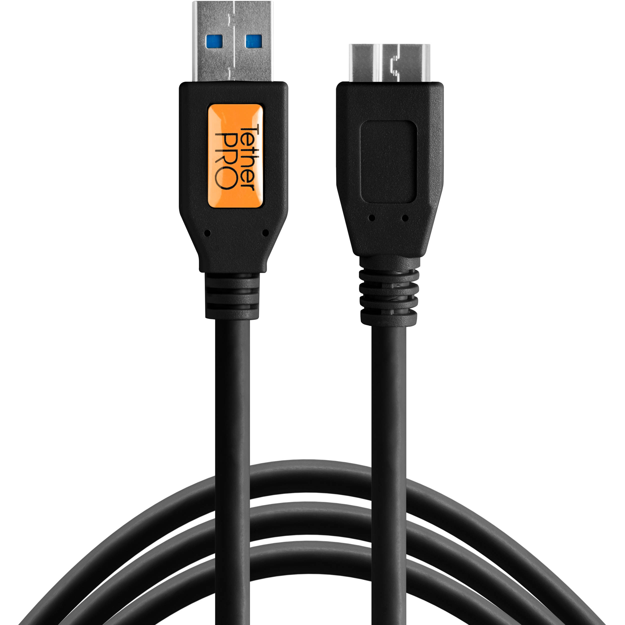 Tether Tools TetherPro USB 3.0 Male Type-A to USB 3.0 Micro-B Cable (15', Black)
