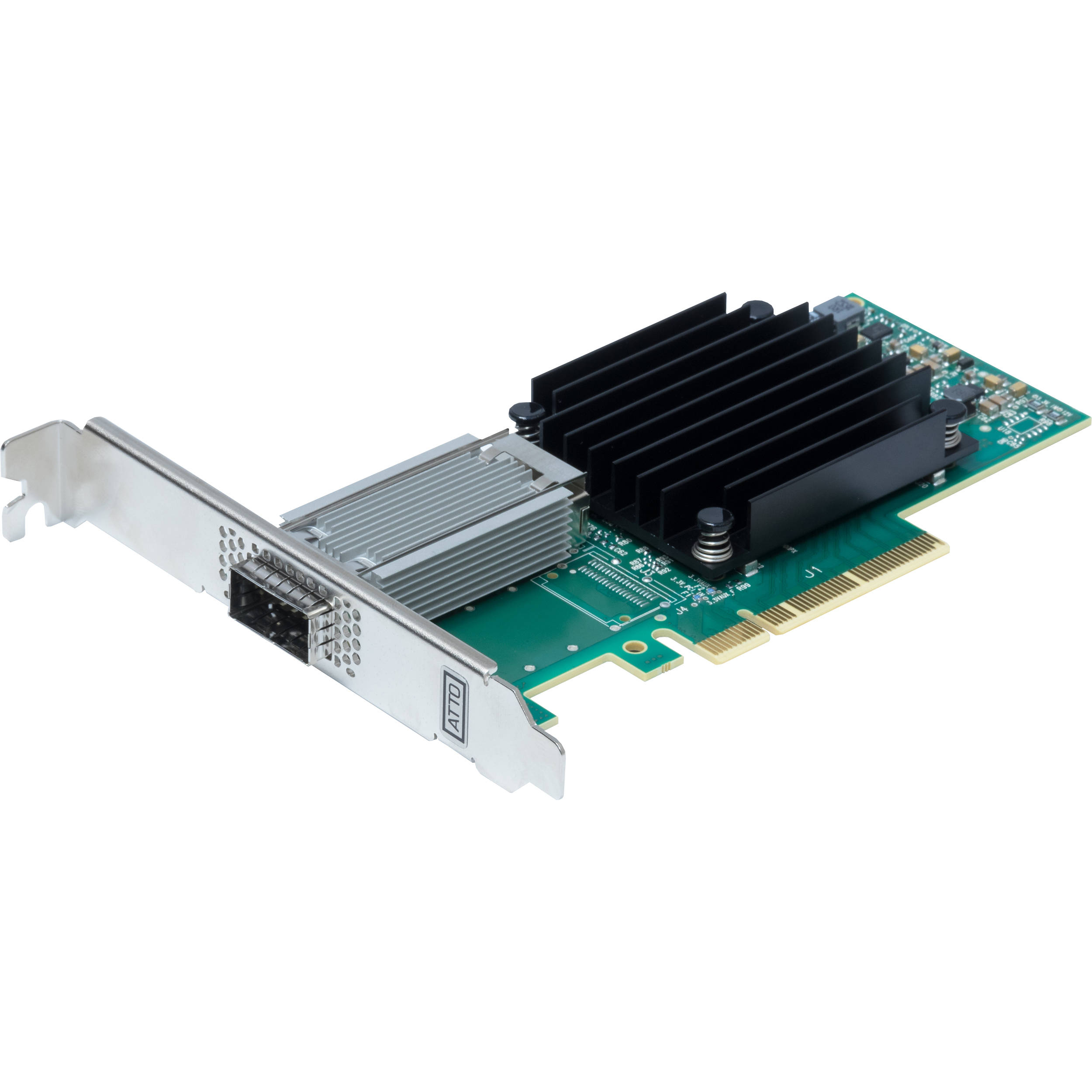 ATTO Technology FastFrame N351 QSFP28 Single-Port 50GbE PCIe 3.0 Optical Interface