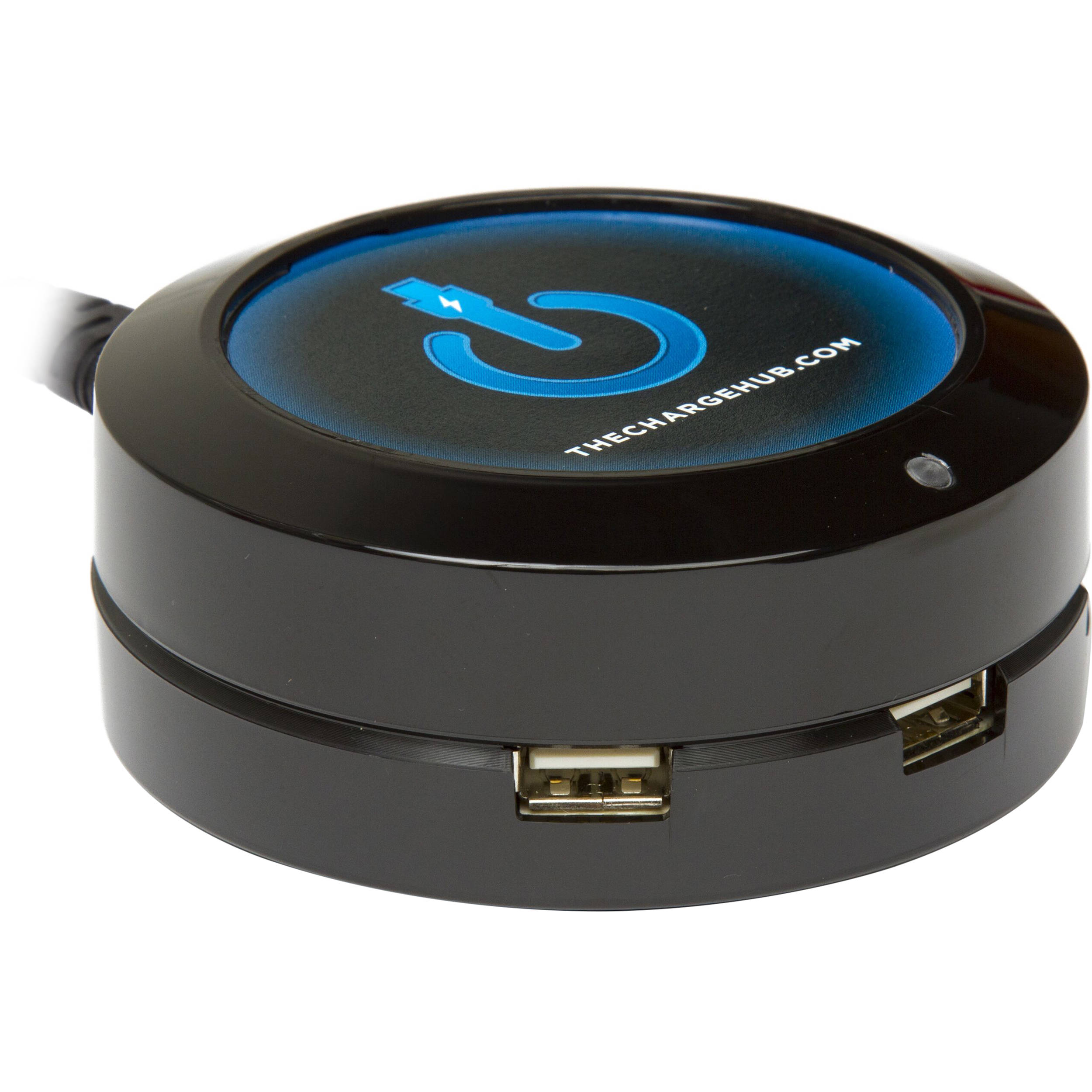 ChargeHub X3 3-Port Round USB Charging Station (Black)