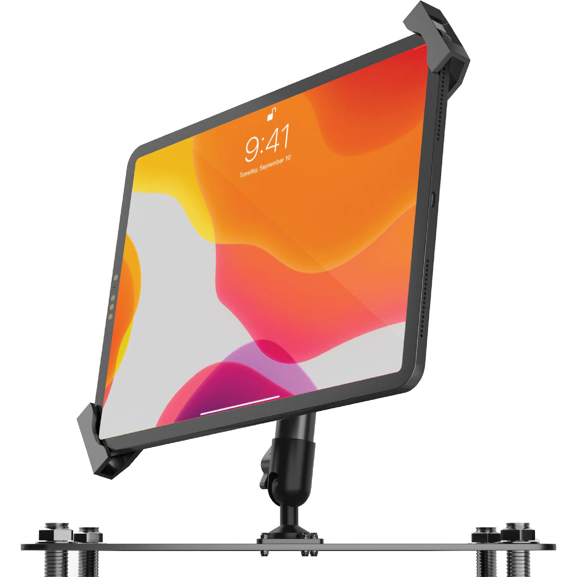 CTA Digital Tablet Security Grip with Quick-Connect Base and VESA Mount