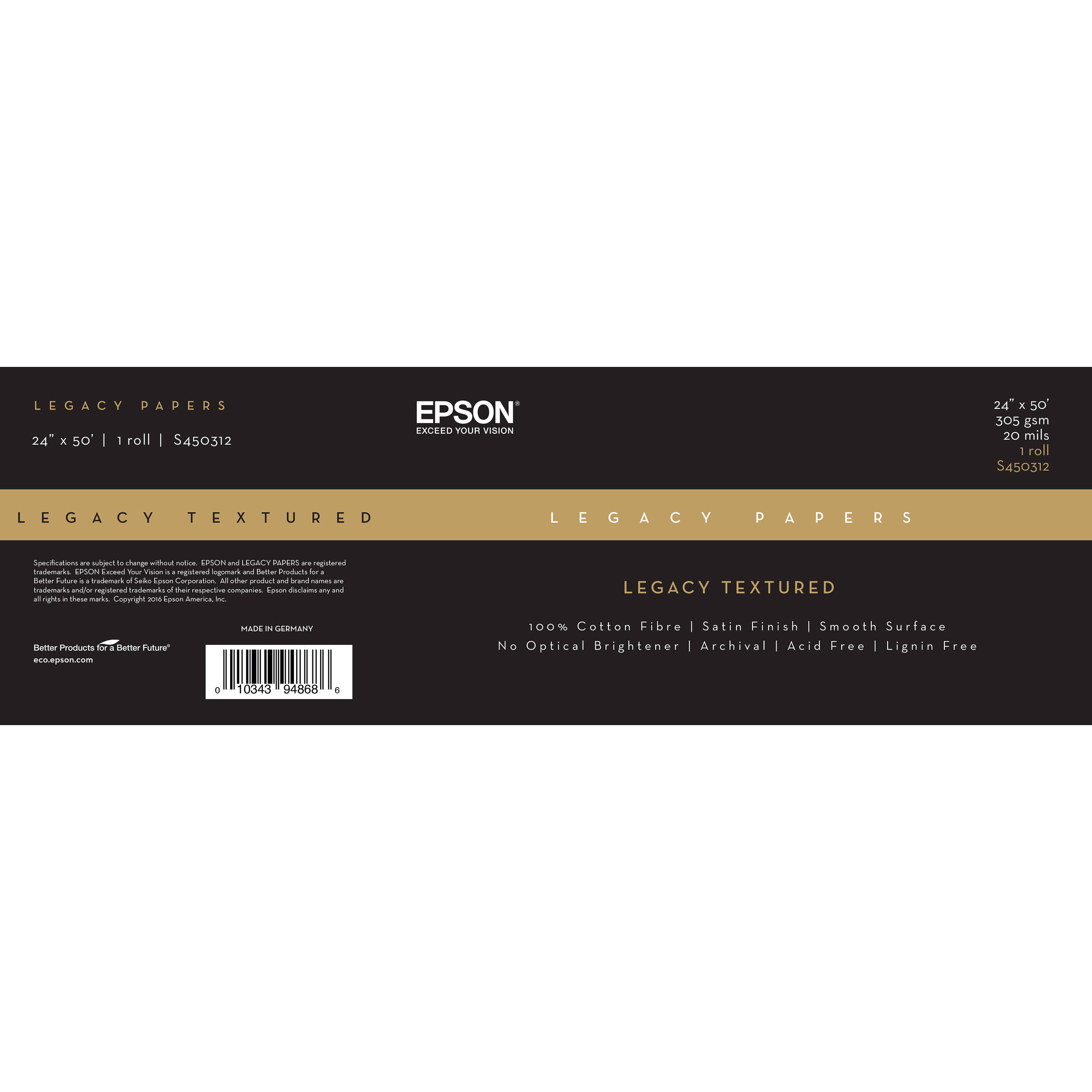 Epson Legacy Textured Paper (24" x 50' Roll)