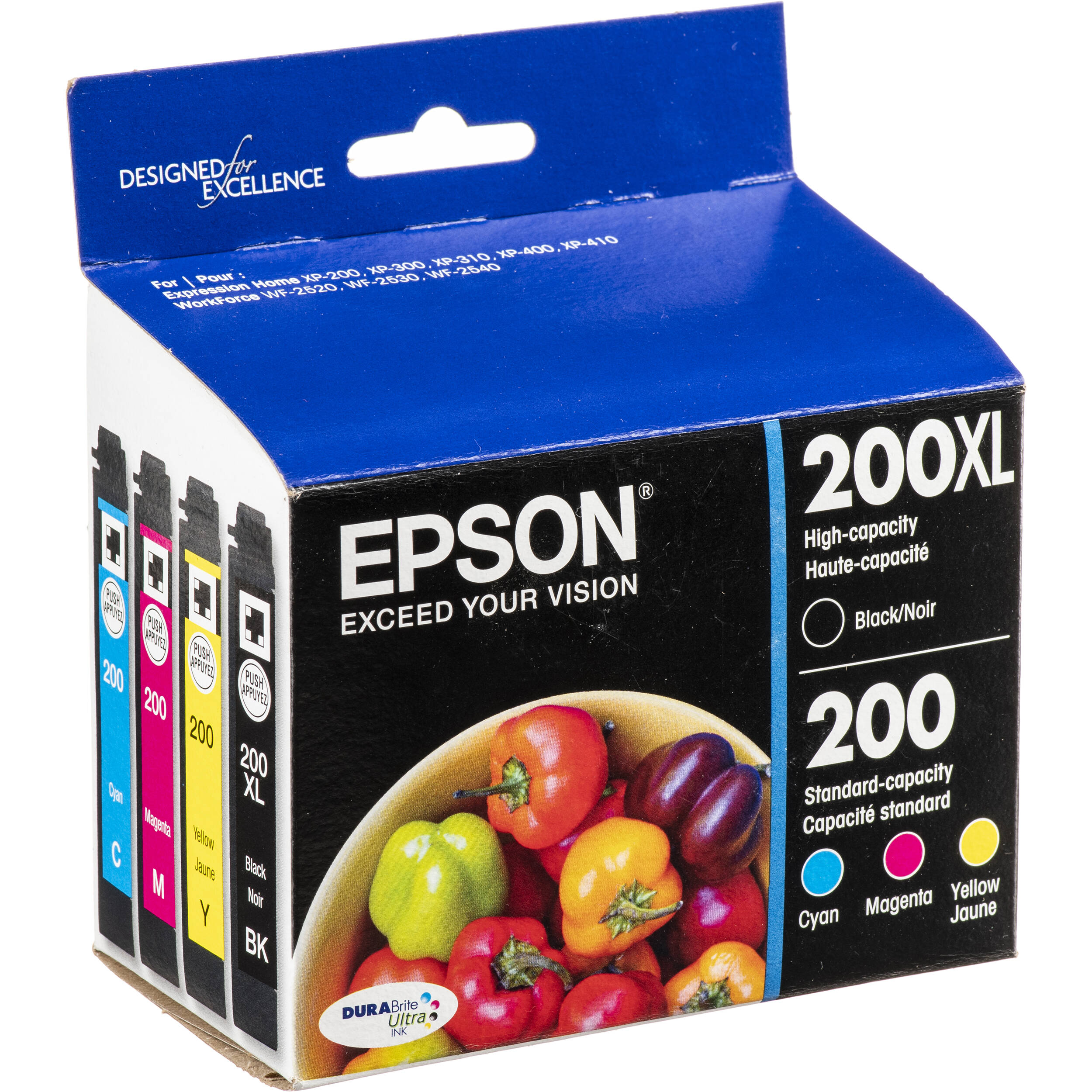 Epson 200XL High-Capacity Black and Standard-Capacity Color Ink Cartridge Combo Pack