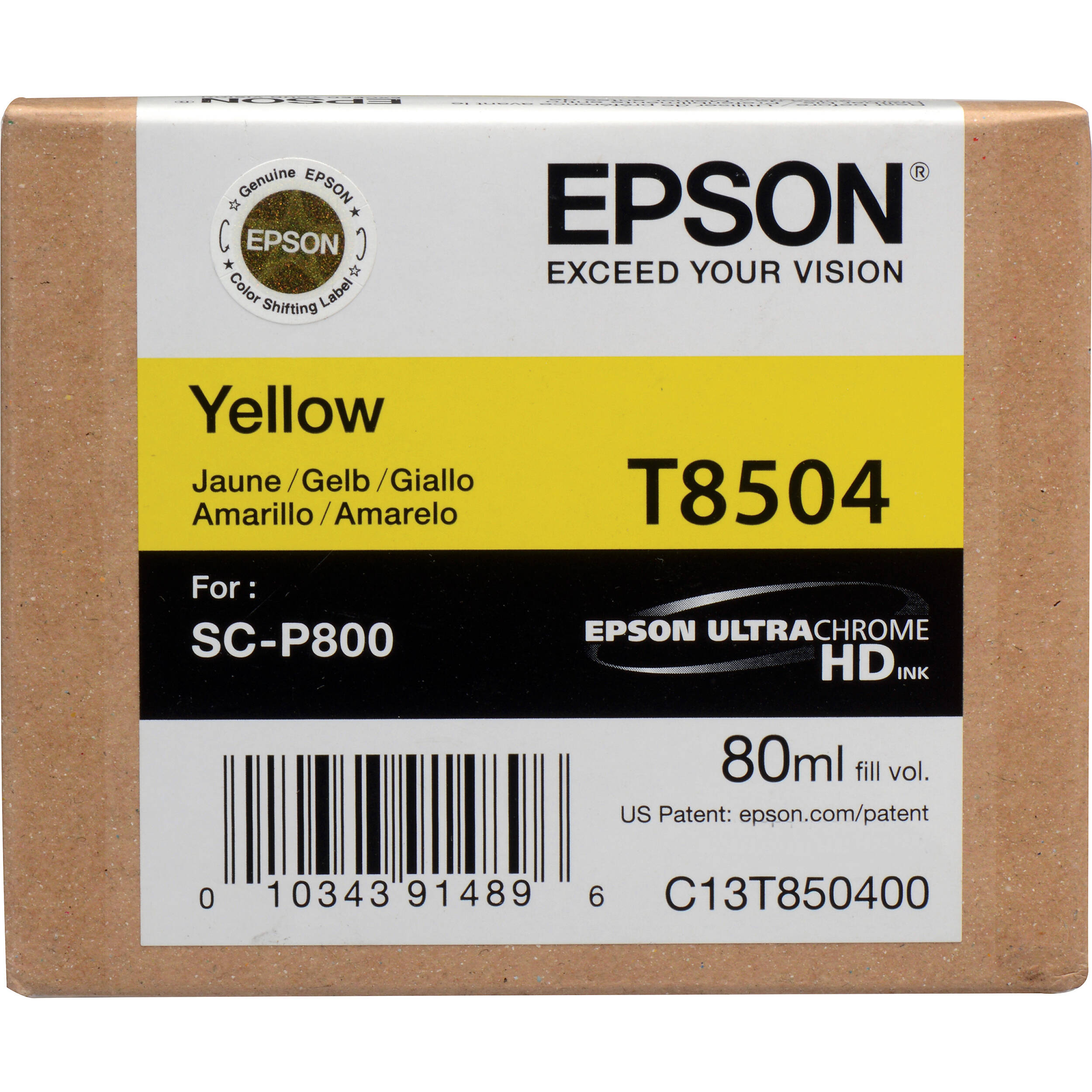 Epson T850400 UltraChrome HD Yellow Ink Cartridge (80 ml)