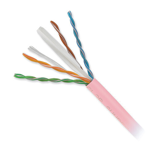 Honeywell 4-Pair 23 AWG CAT6 Plus Riser Cable (1000' Reel in-a-Box, Pink)