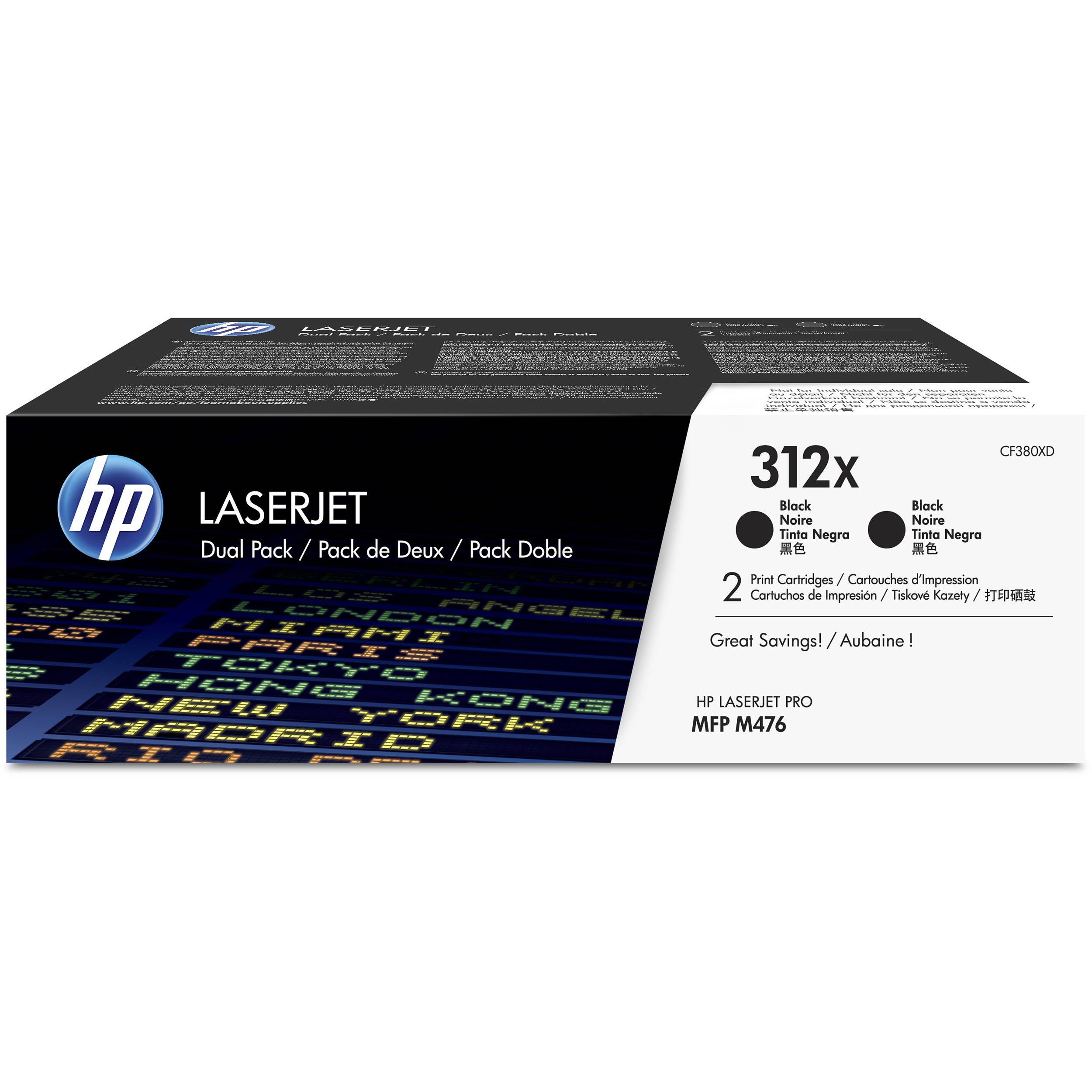 HP 312X Black High Yield LaserJet Toner Cartridge (2-Pack)