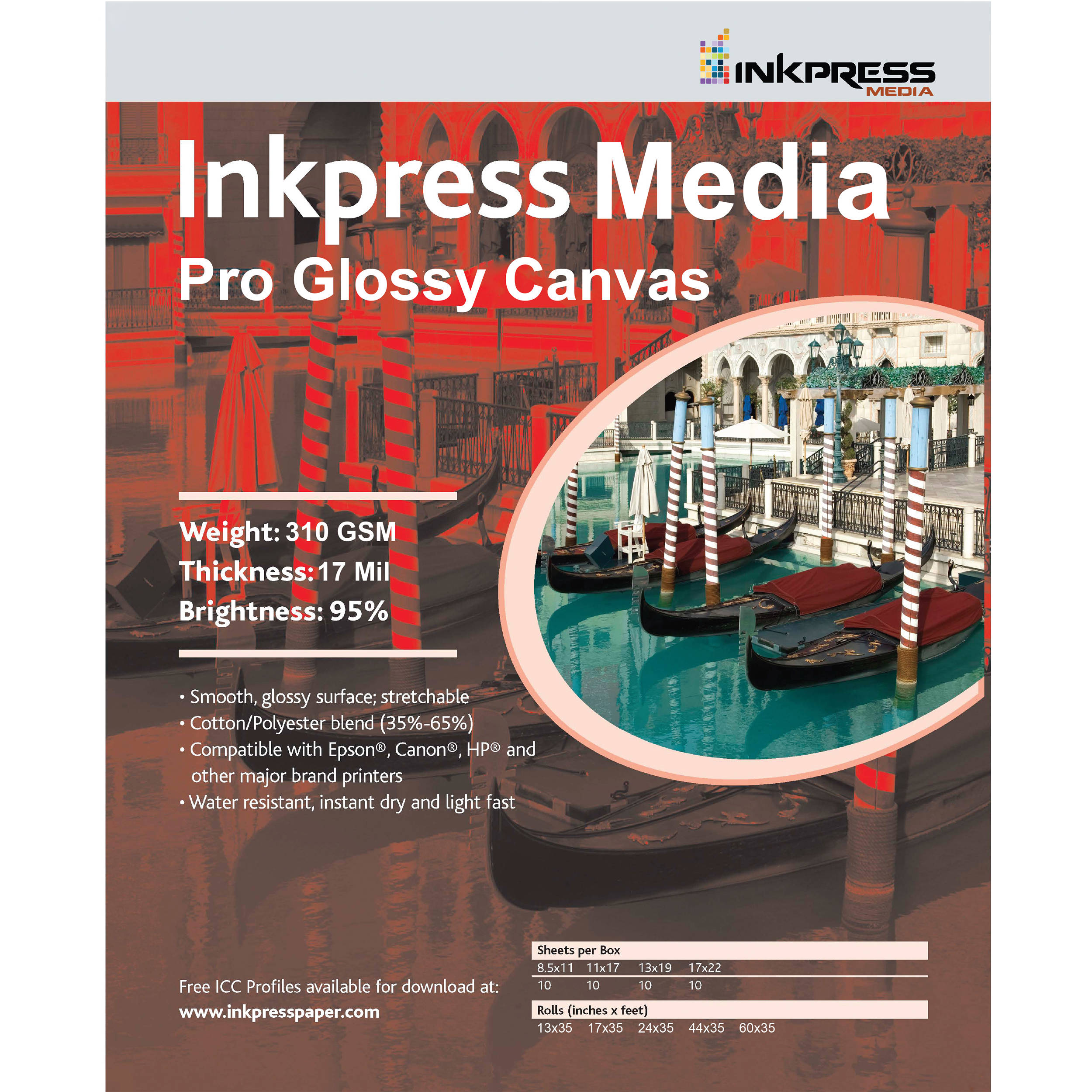 Inkpress Media Pro Glossy Canvas (8.5 x 11", 50 Sheets)