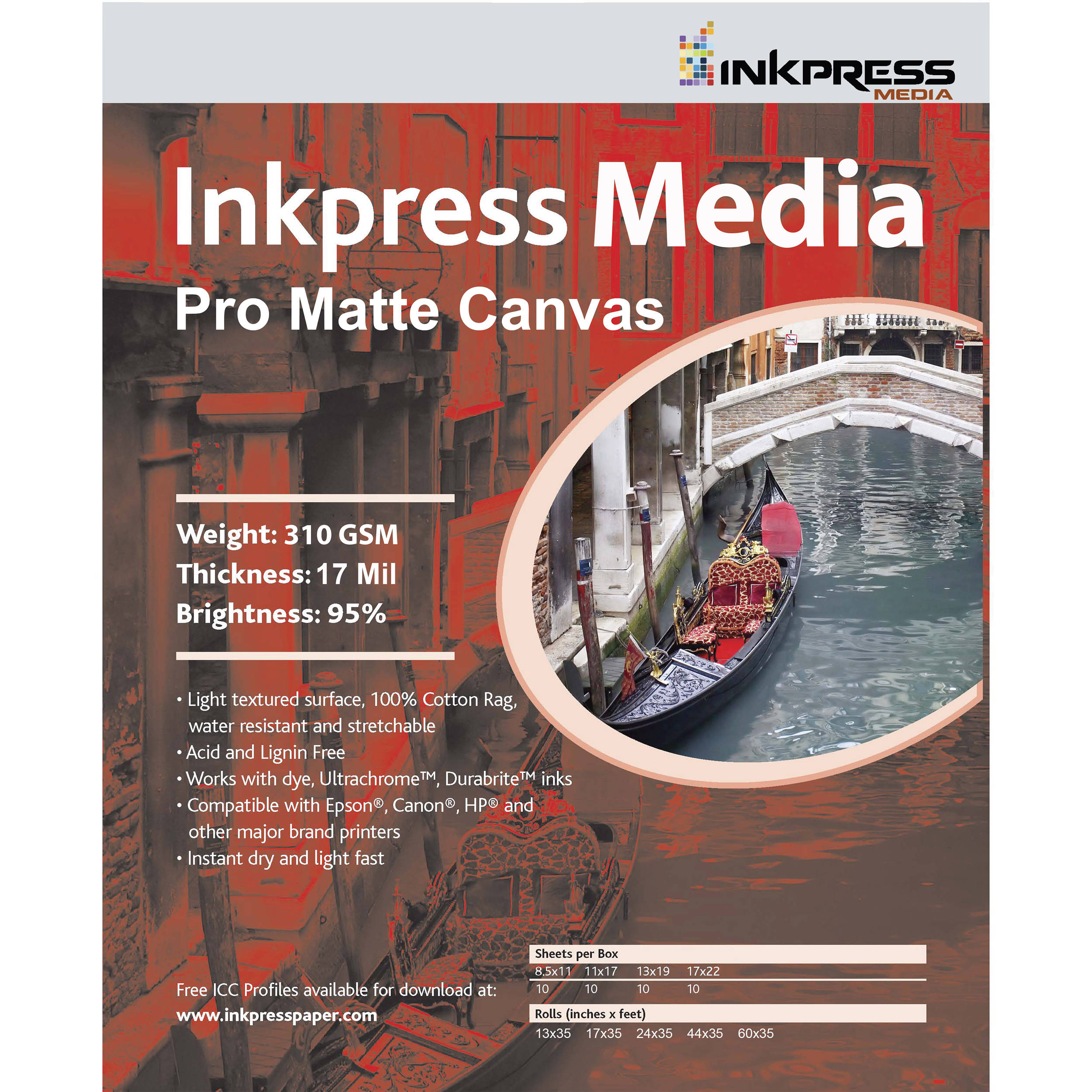 Inkpress Media Pro Matte Canvas (36" x 35', Roll)