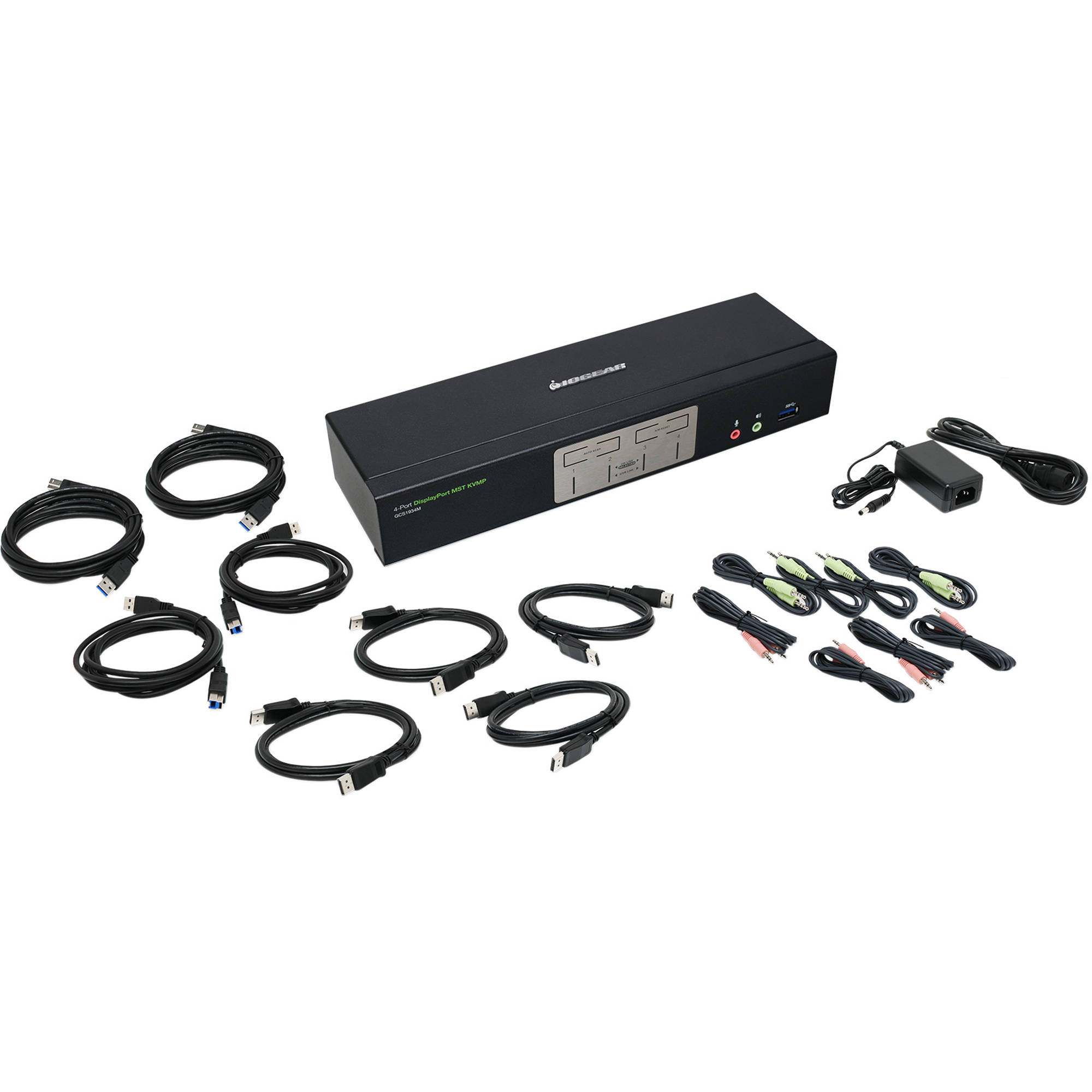 IOGEAR 4-Port 4K DisplayPort KVMP Switch with Dual Video Out & RS-232