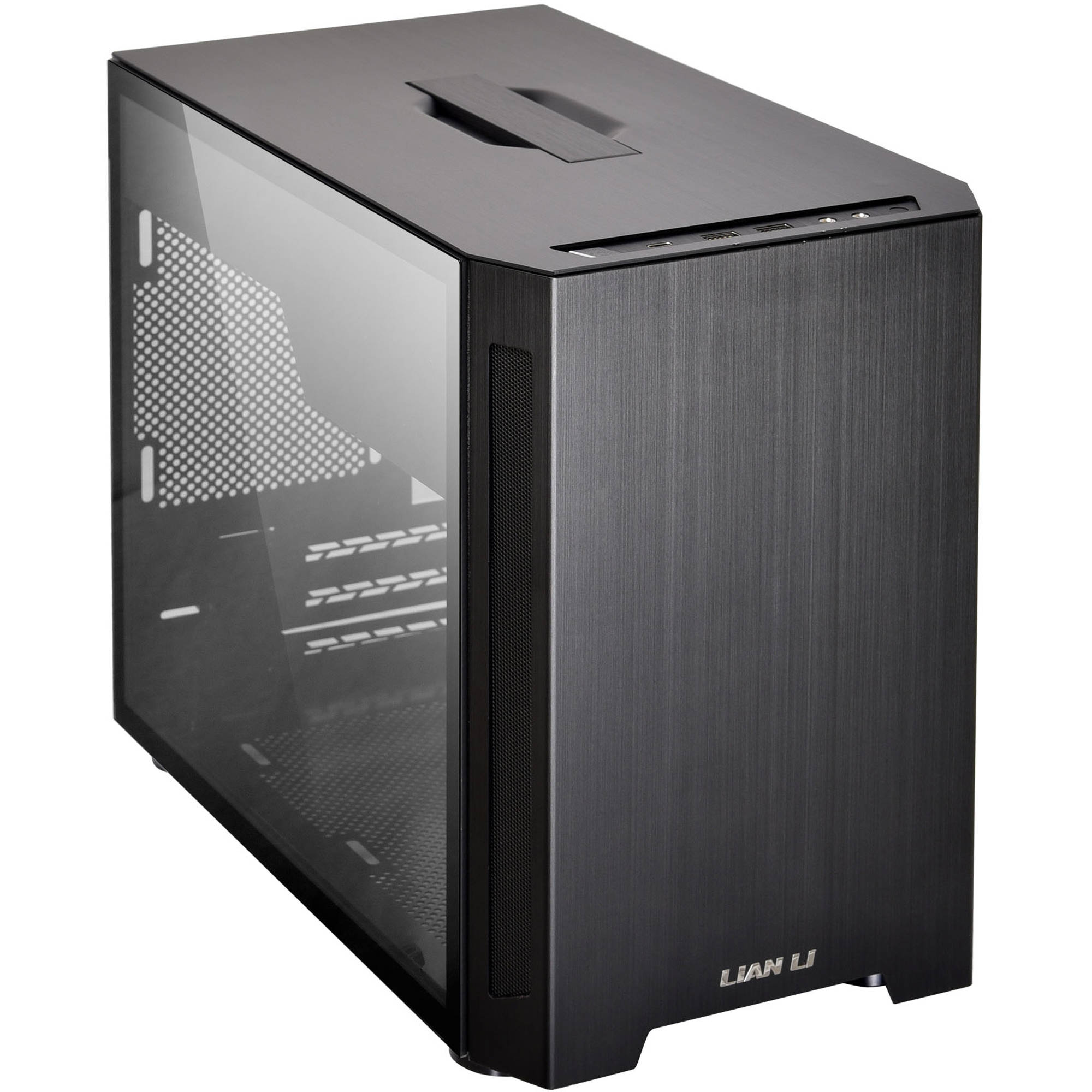Lian Li TU150 Mini Tower Case with Tempered Glass Side Panel (Black)
