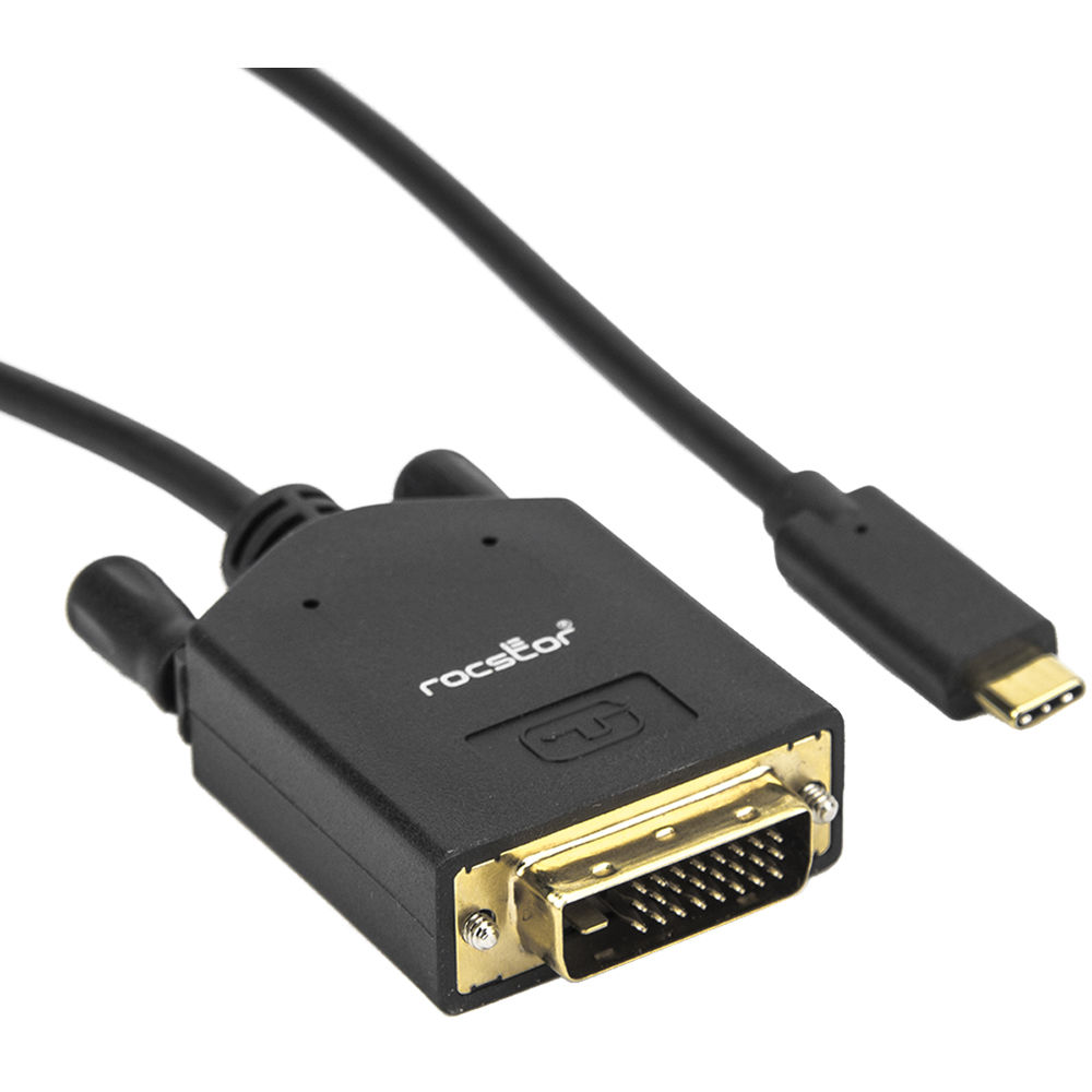 Rocstor Rocpro USB Type-C Male to DVI-D Male Cable (6')
