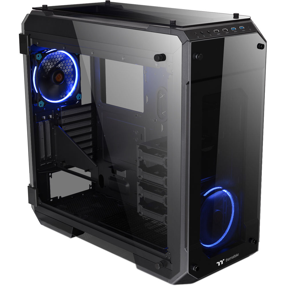 Thermaltake View 71 Tempered Glass Edition Full-Tower Case (Black, Blue LEDs)