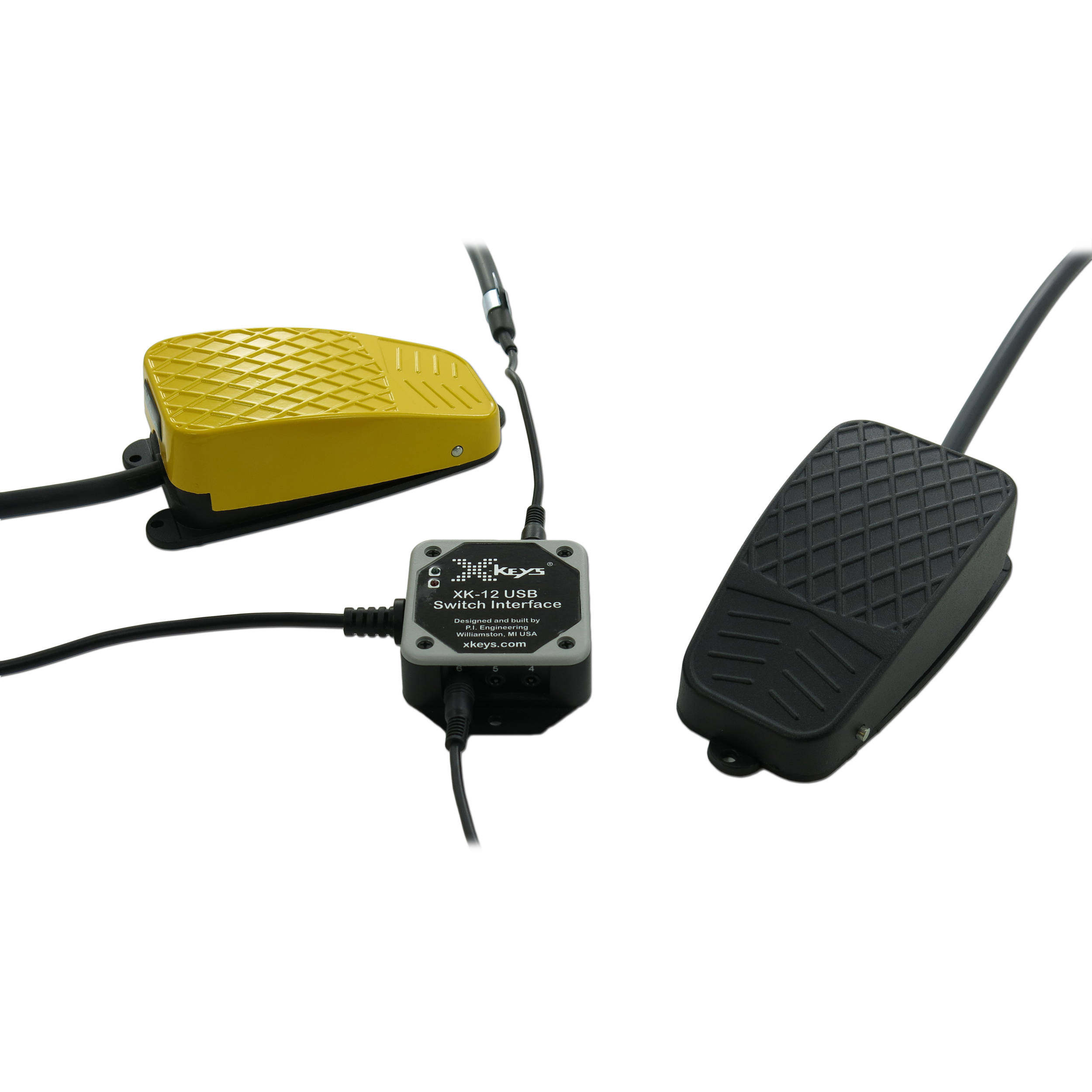 X-keys USB Twelve-Switch Interface with Footswitch Bundle (Black and Yellow Commercial)